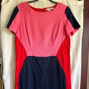 Boden Pippa colorblock textured mini shift dress